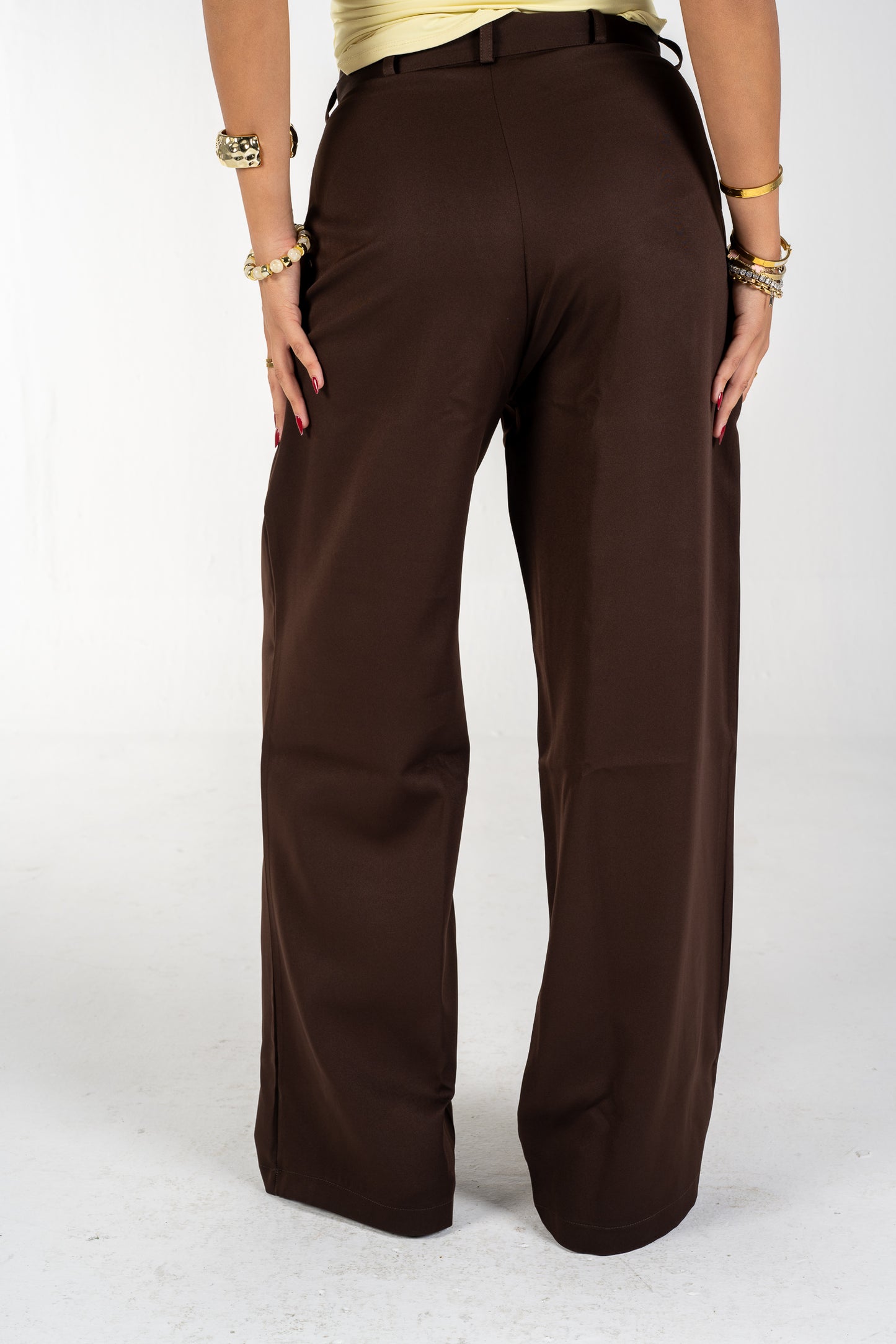 Wide-Leg Pleat Pants