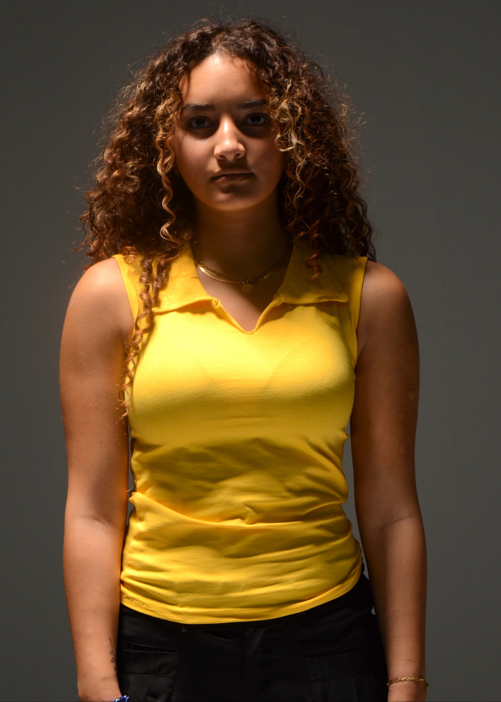 Sleeveless Collar Top (Yellow)