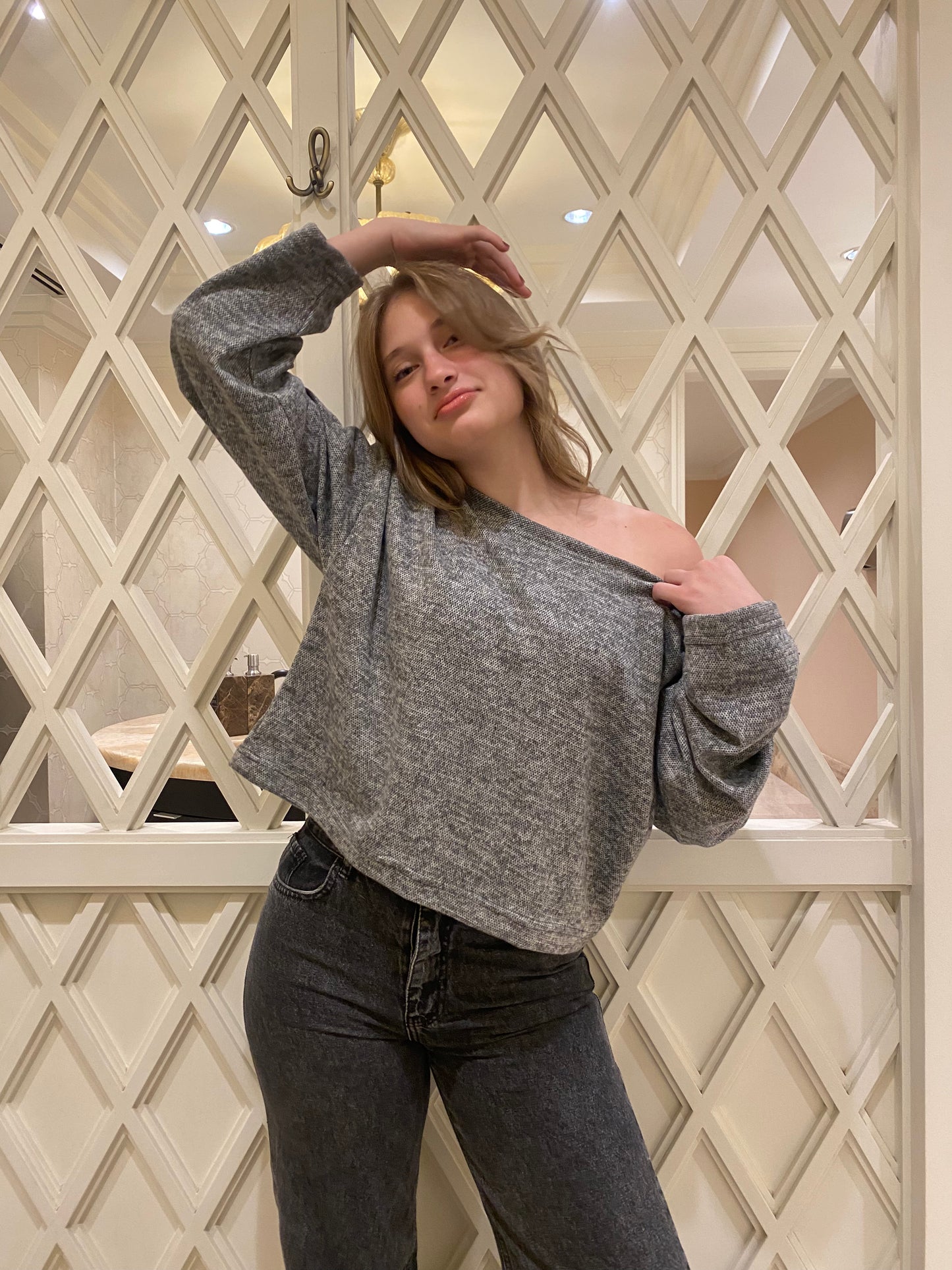 Baby Grey Cropped Pullover