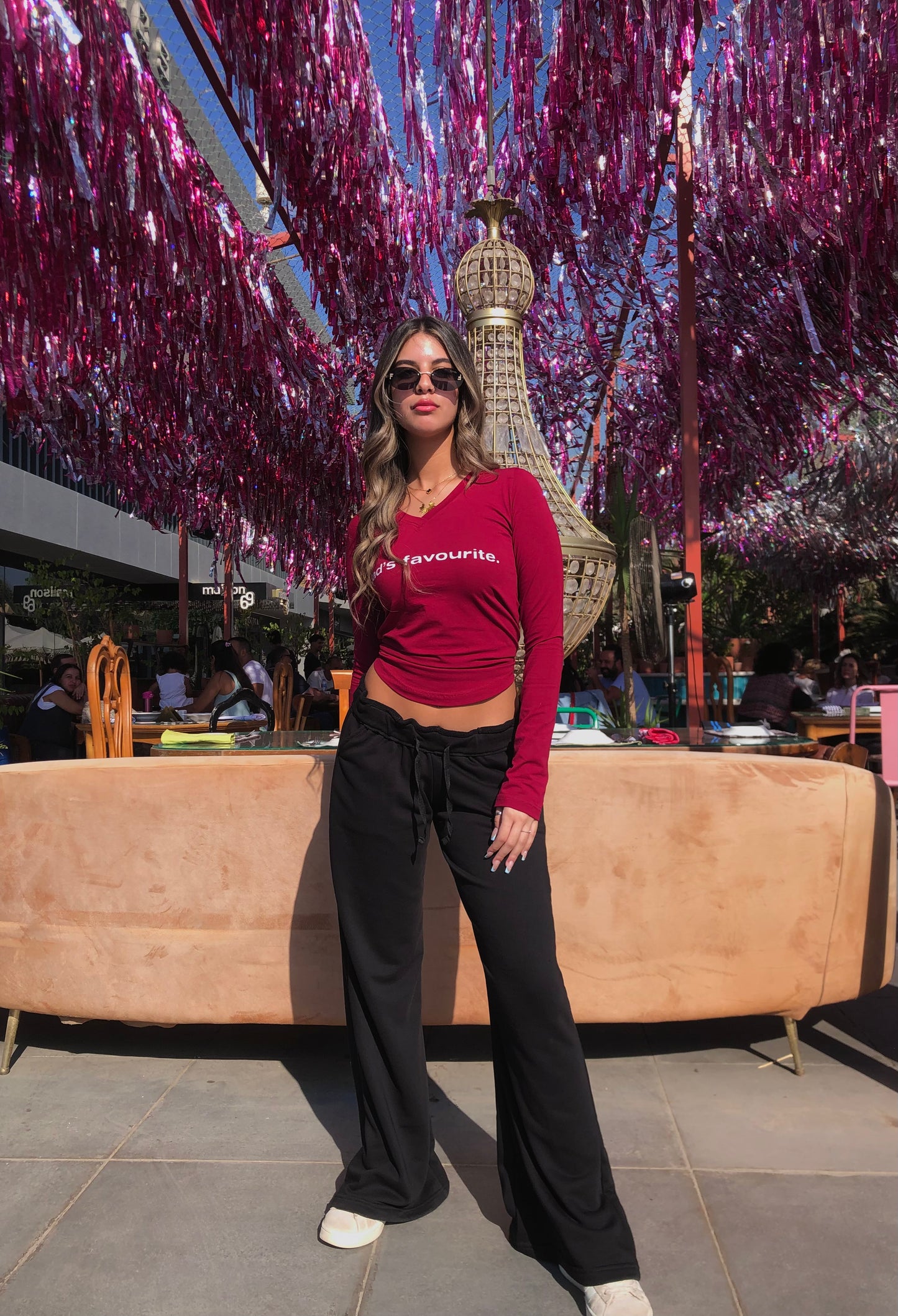 Black Fold-Over Waistband Sweatpants