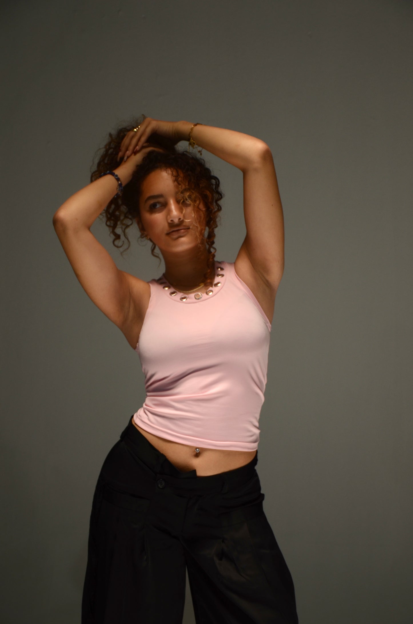 Baddie Sleeveless Top (Baby Pink)