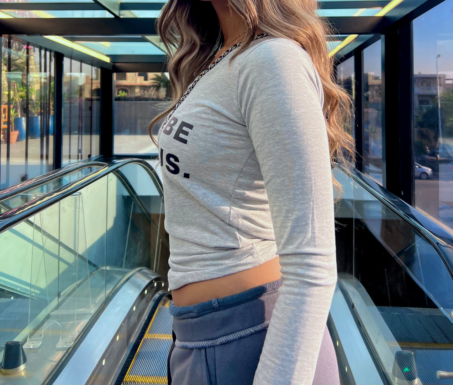 Grey Fold-Over Waistband Sweatpants