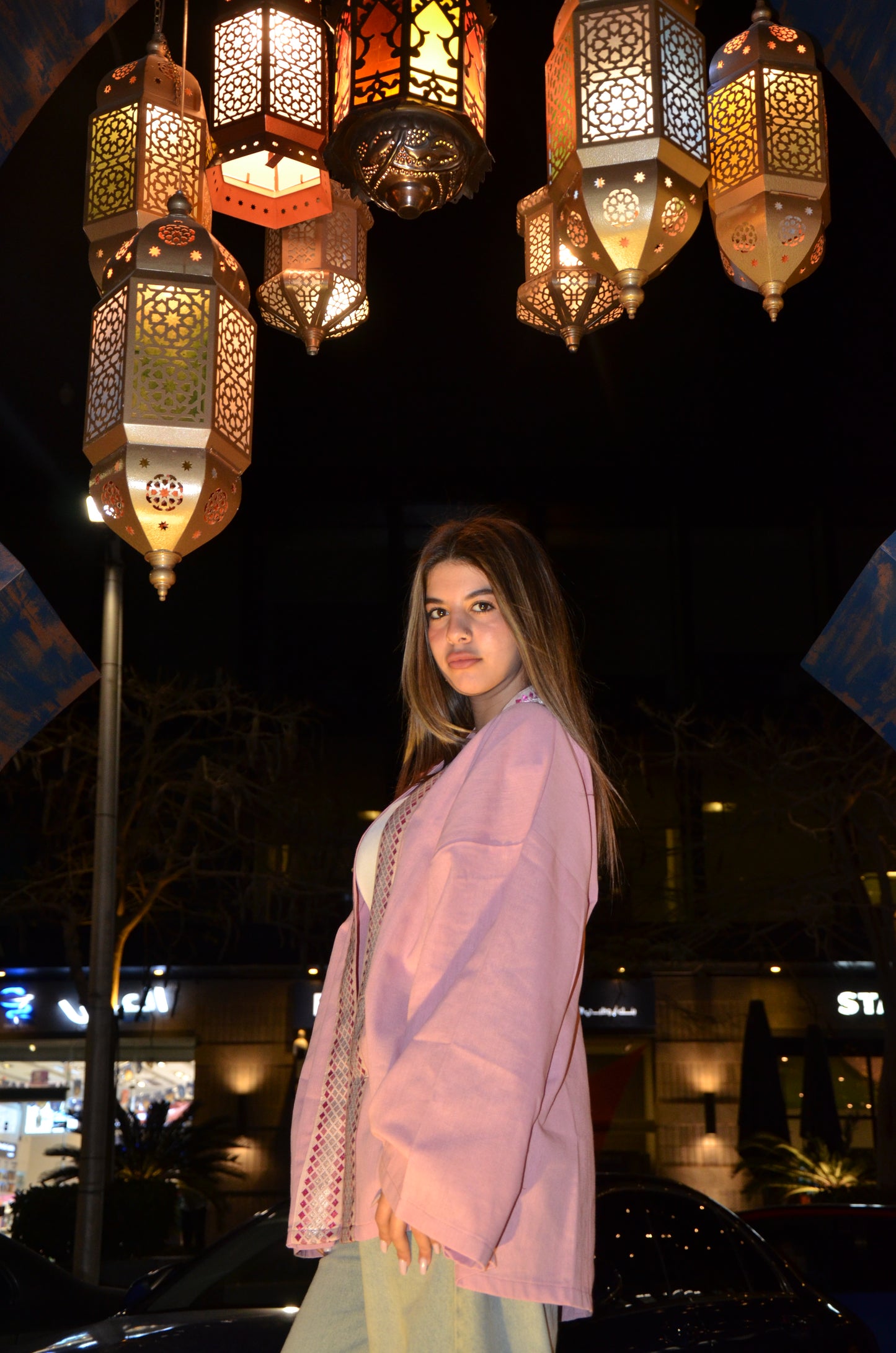 Rosé Elegance Linen Kimono