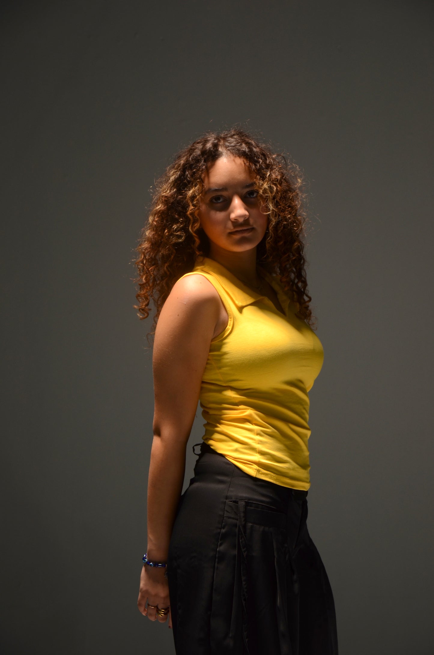 Sleeveless Collar Top (Yellow)