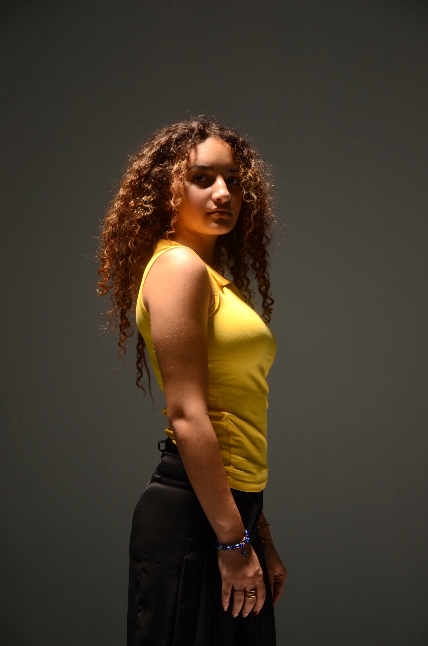 Sleeveless Collar Top (Yellow)