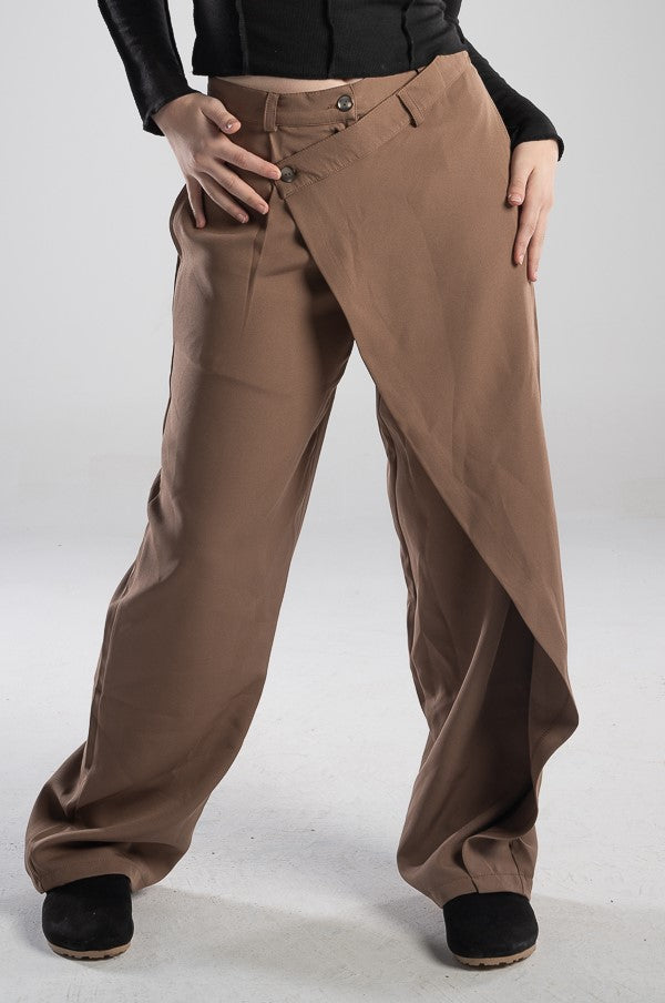 Coffee Korean Splicing Pants