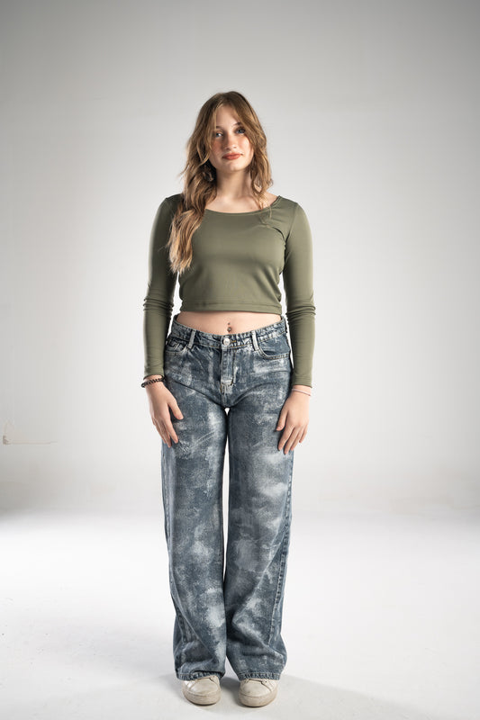 Olive Cropped Top