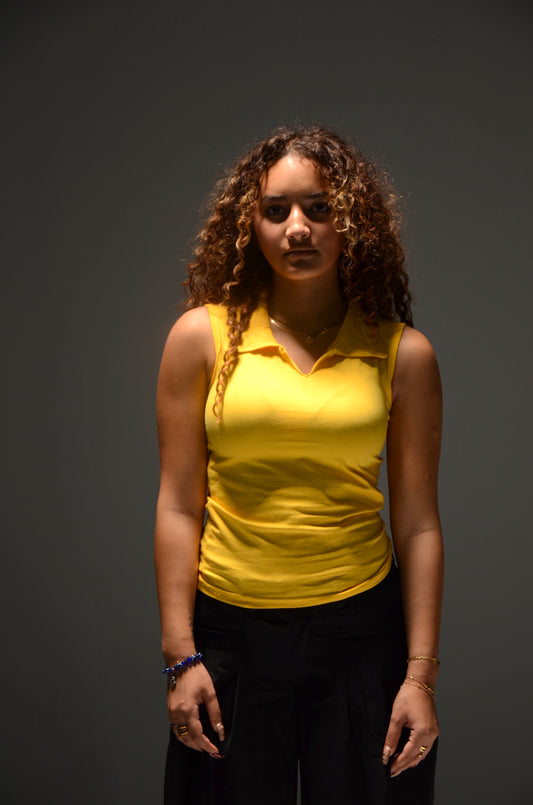Sleeveless Collar Top (Yellow)