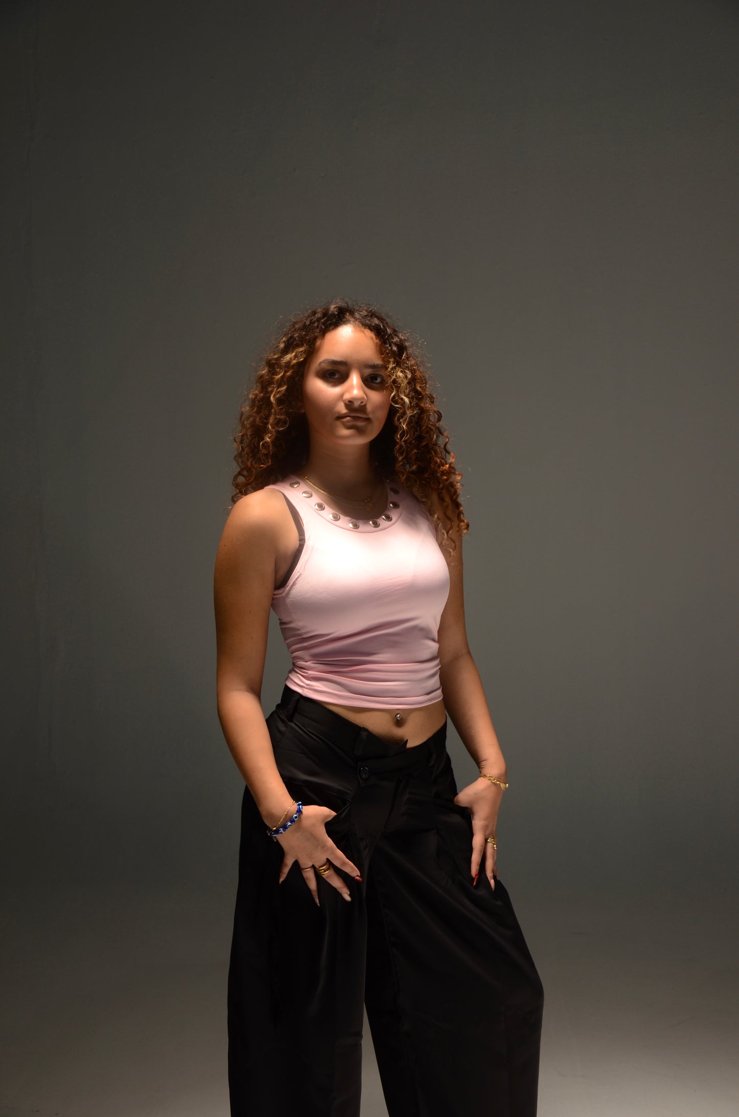 Baddie Sleeveless Top (Baby Pink)