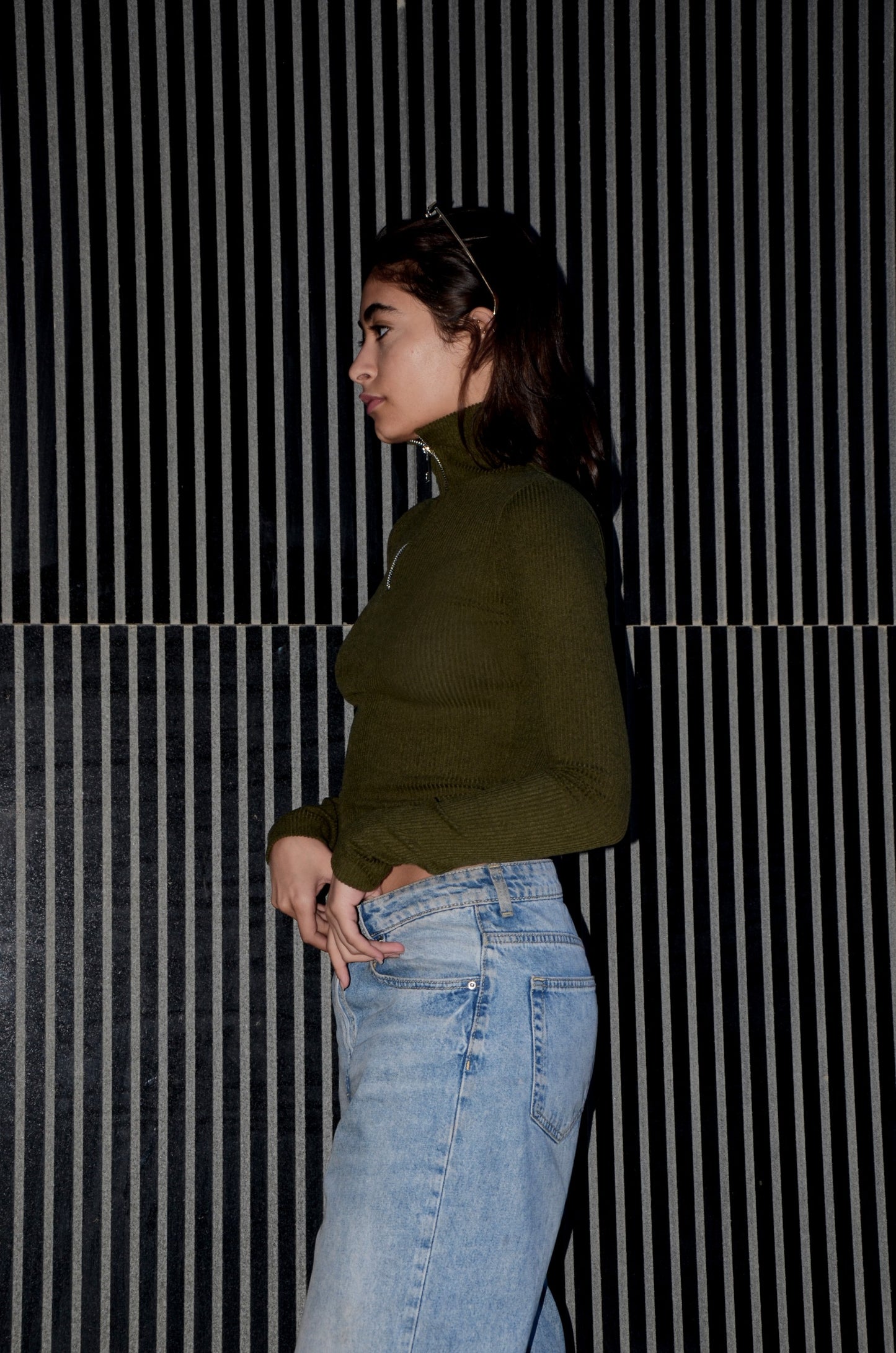 Olive Contour Pullover