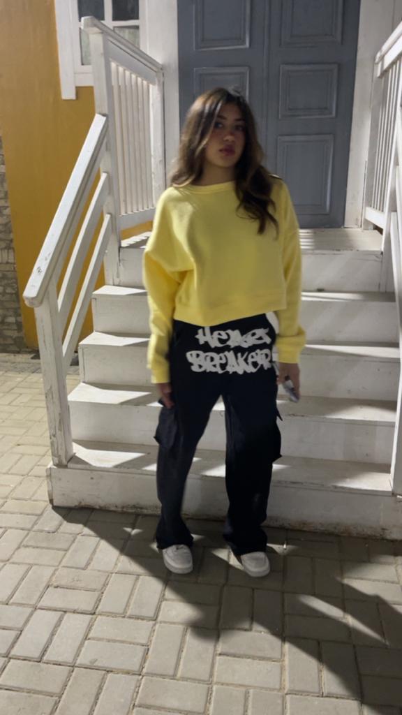 Yellow Cropped Crewneck